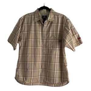 Dickies Plaid Short Sleeve Button-Down Shirt Size Large EUC Casual Utility